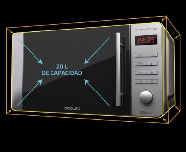 Cecotec icroondas ProClean 5110 Inox. 700 W, Grill 800 W, Capacidad de