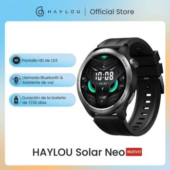 HAYLOU Solar Neo - Pantalla HD de 1,53'', Llamada Bluetooth, Monitoreo de salud, Relojes deportivos inteligentes - Ofertas en relojes inteligentes
