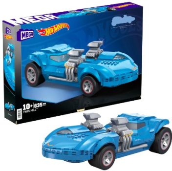 Mega Hot Wheels Coleccionistas Twin Mill Coche de Juguete de Bloques de construcción, 600 Piezas, 10 años (Mattel HKV07)