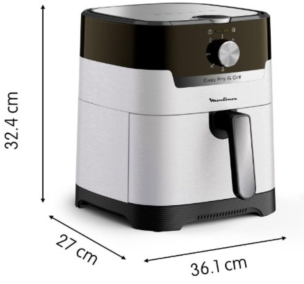Moulinex Easy Fry 4,2 L EZ501A Freidora de Aire 2 en 1 para Freír o a la Parrilla, Pantalla Digital Táctil, 16 Programas, Gran Capacidad, Hasta 6 personas