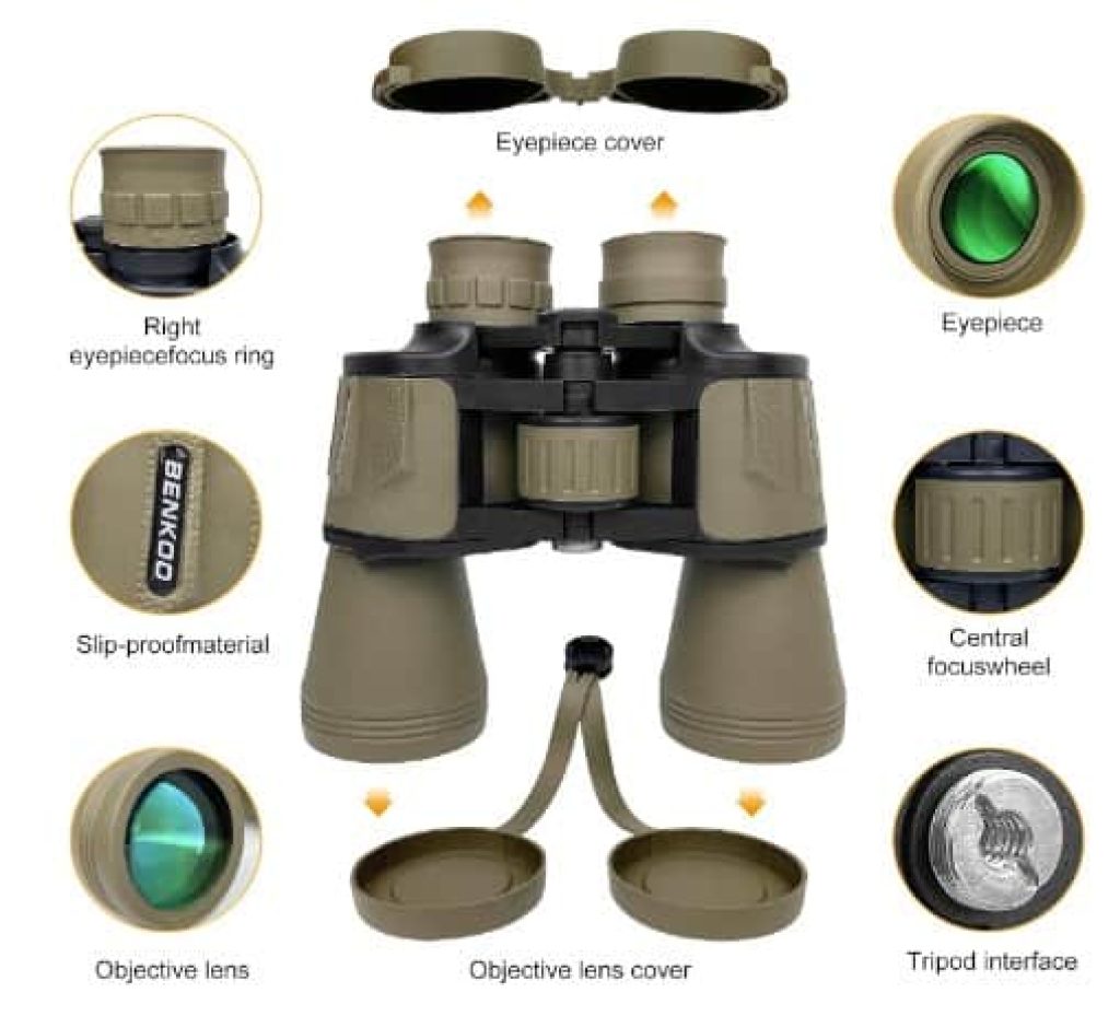 Prismáticos Professionals 20 X 50, Binoculares para Adultos con Prisma BAK4, Lente FMC, Prueba de Niebla y Resistente al Agua, Binoculares Largavista para Caza, Observación de Aves y Camping
