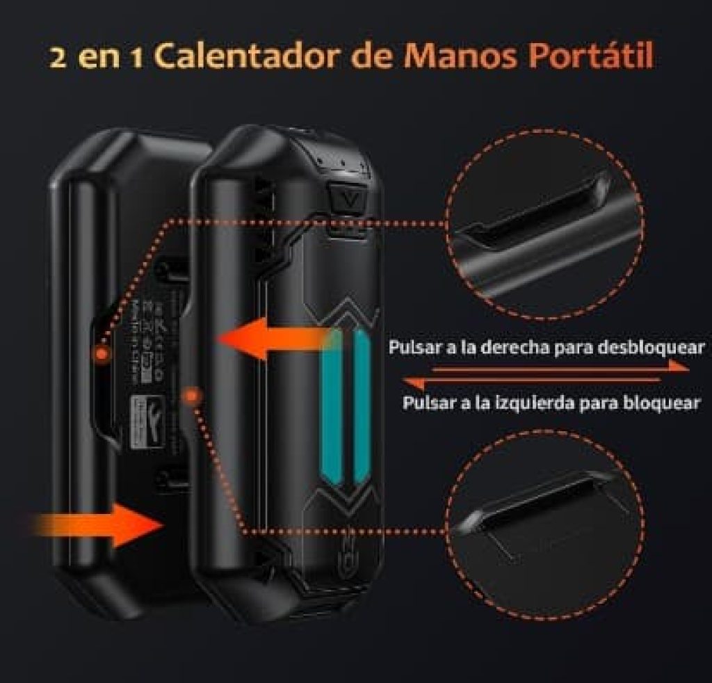 2 Pack Calentador de Manos Recargable OUTJUT 6000mAh Calienta Manos Calienta Manos Electrico Portátil 3 Modos de Calor