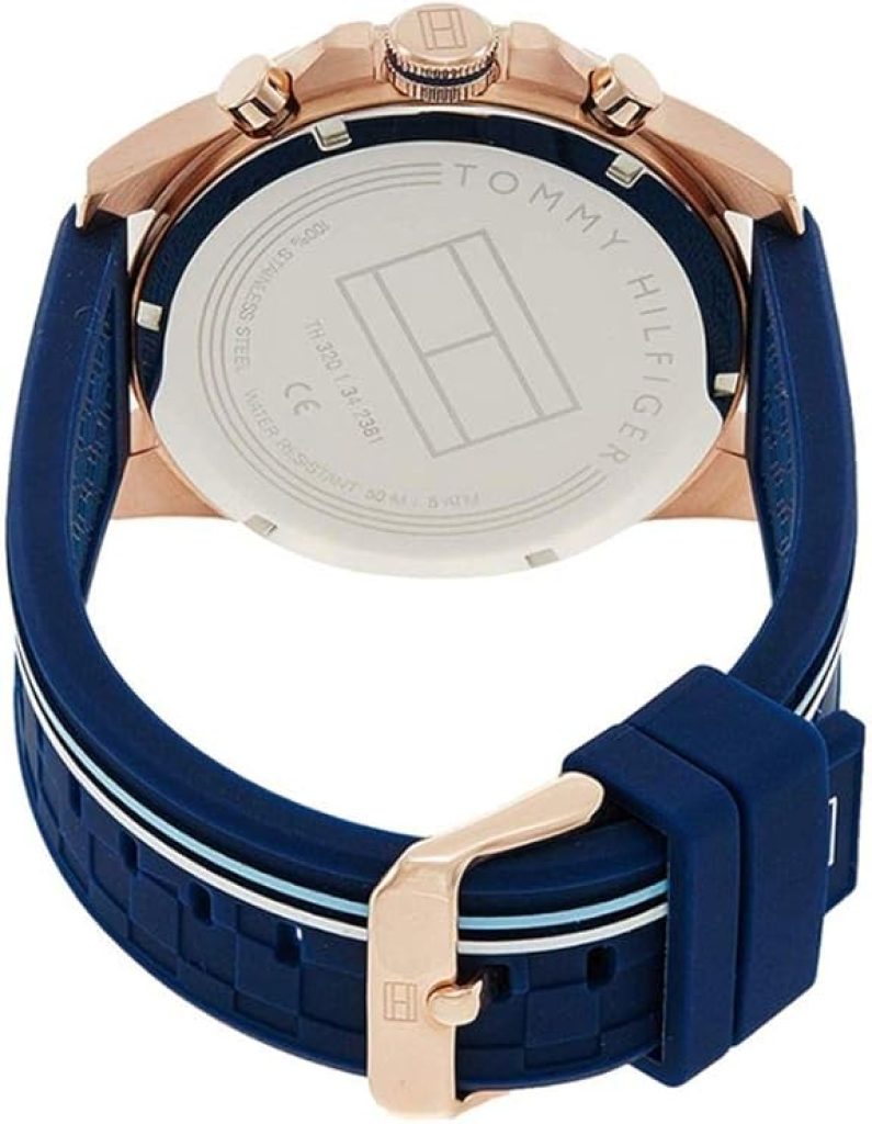 Tommy Hilfiger Reloj Analógico de Cuarzo multifunción para Hombre con Correa en Silicona, Acero Inoxidable o Piel
