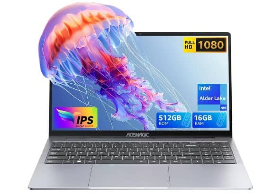 ACEMAGIC Ordenador Portátil (DERROTA A N100/N5095),15,6 Pulgadas,Celeron N95 Portátil,16GB DDR4 512GB SSD Expansión 2TB