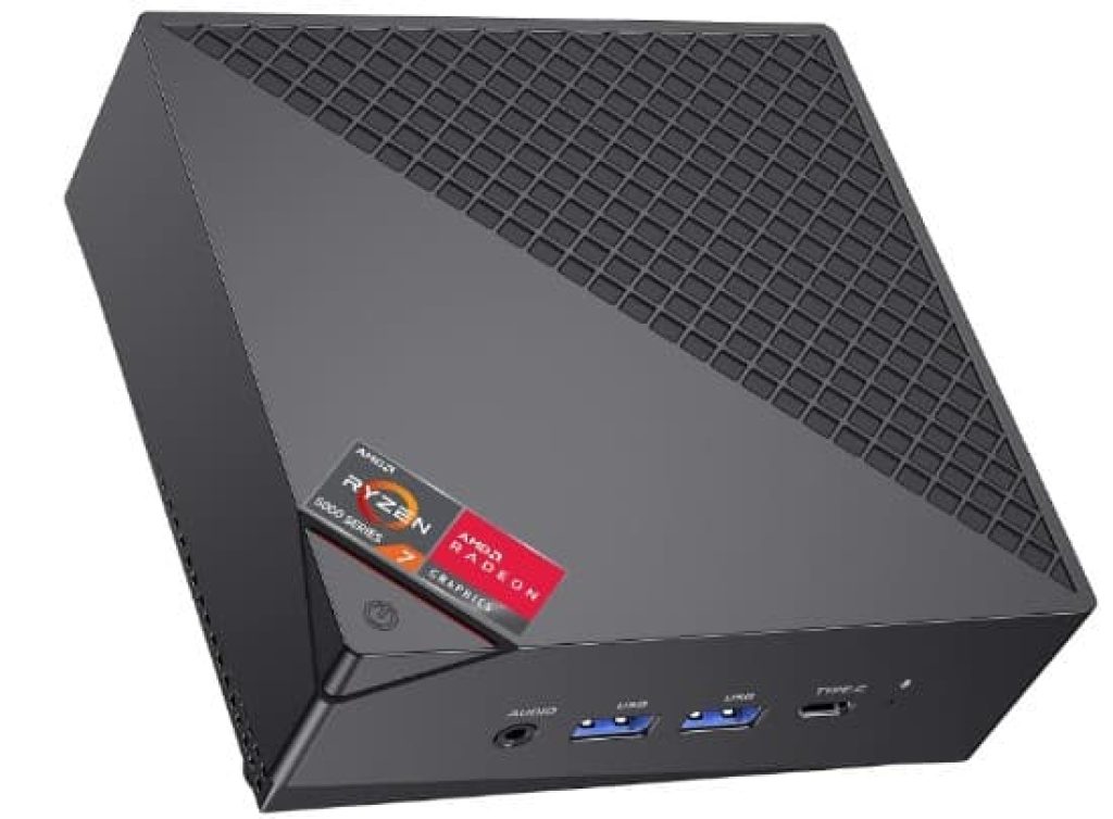 ACEMAGICIAN AM06PRO Mini PC, AMD Ryzen 7 5700U (8C/16T, hasta 4,3 GHz), Mini Ordenadores de sobremesa 16GB RAM DDR4 512GB M.2 SSD, Doble Ethernet/WiFi 6/para Oficina, Ordenador Pequeño