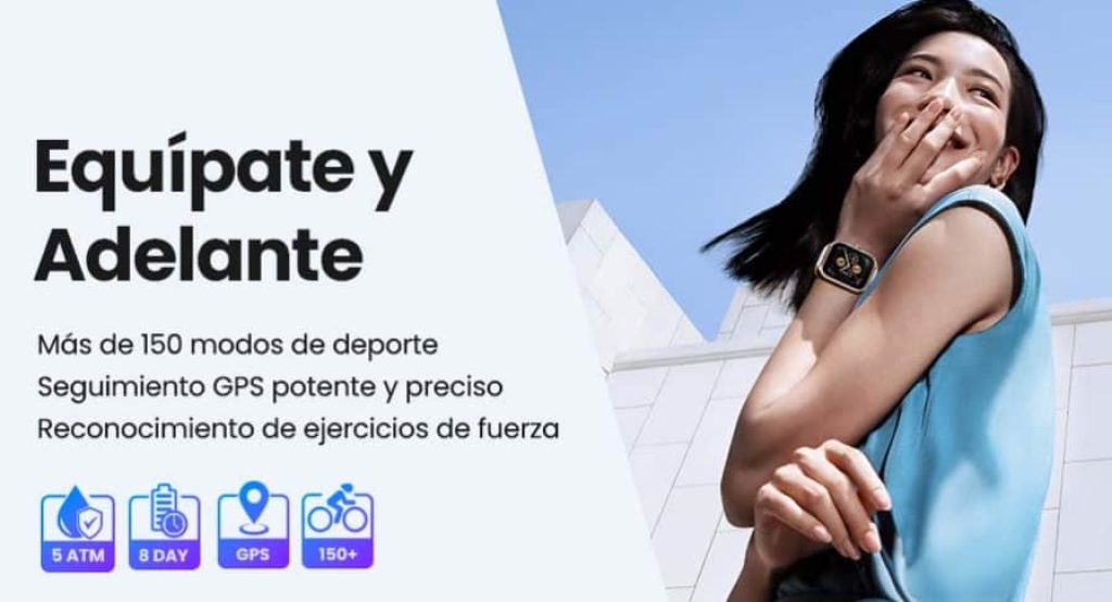 Reloj Amazfit GTS 4 -Reloj Deportivo con Seguimiento GPS, 150 Modos Deporte, 1,75", 8 días autonomía,  para Android iPhone