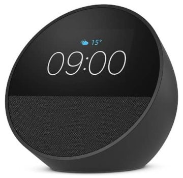 Amazon Echo Spot 2024 | Despertador inteligente con sonido de calidad y Alexa | Negro