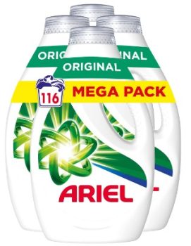 Ariel Detergente Lavadora Liquido 116 Lavados (4x29), Original, Pack de 4