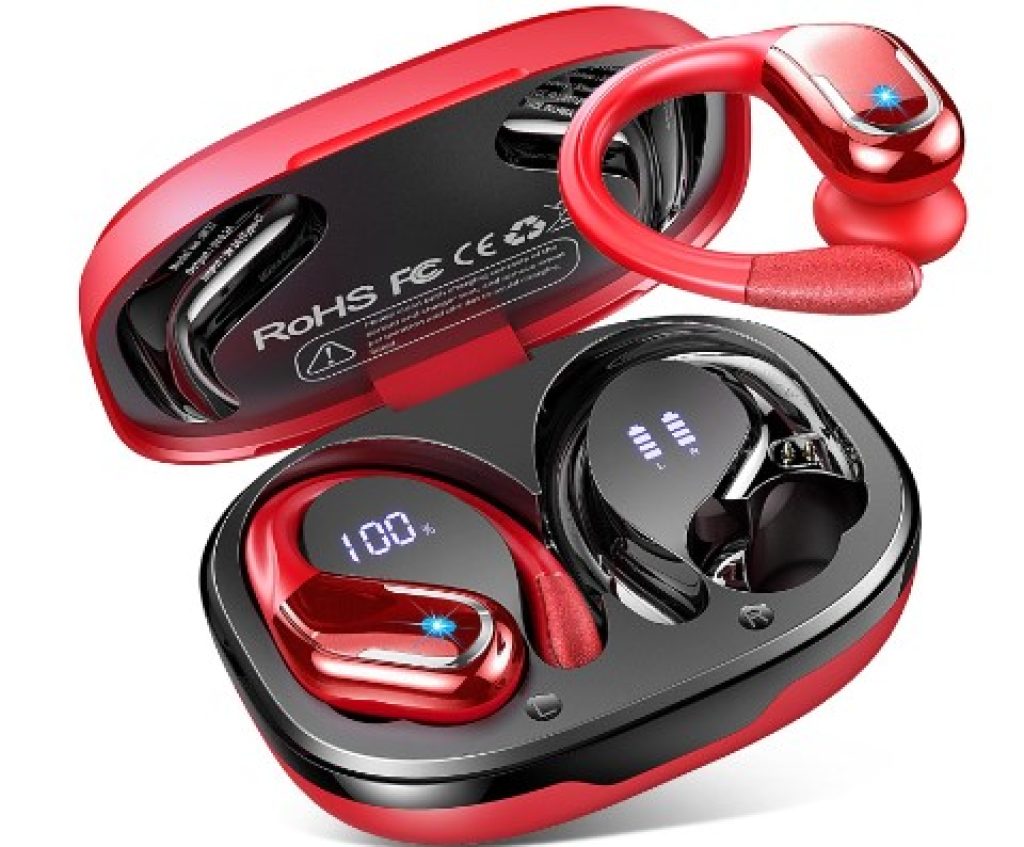 Auriculares Inalámbricos Deportivos, Nueva Auriculares Bluetooth 5.4 con HD Mic, 75H Cascos Inalambricos Bluetooth HiFi Estéreo, Cancelacion Ruido ENC Auriculares Running, IP7 Impermeable