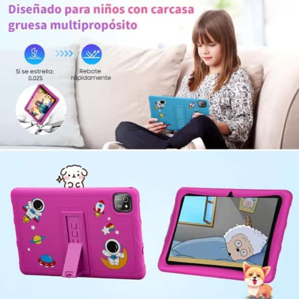 BESTTAB A10 - Tablet Niños 10 Pulgadas, 120 Hz,  12GB/128GB, Control Parental, 5100mAh, Batería 10W, 8MP+5MP