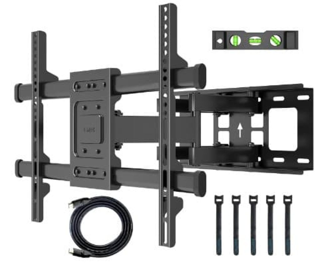 BONTEC Soporte TV Pared para Pantallas de 32-80 Pulgadas Plana & Curva LED LCD, Soporte Pared TV de Articulado Inclinable y Giratorio, Resistentes hasta 60 kg, VESA Máx 600x400 mm