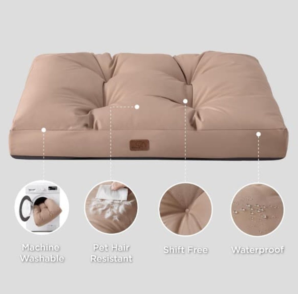 Bedsure Cama Perro Impermeable Mediano - 76x50x10 cm Colchón Perro Lavable, Cojín Perro Antipelo y Suave, M - chollos amazon