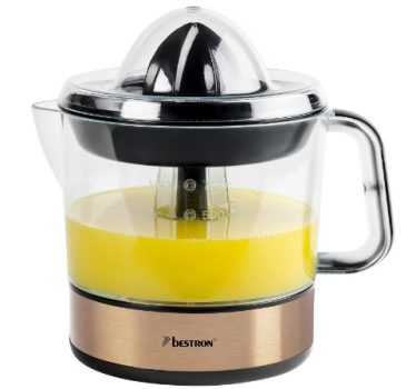 Bestron Exprimidor, Exprimidor eléctrico de cítricos y naranjas, incl. 2 conos exprimidores y tapa, capacidad: 0,7 litros, 40 vatios