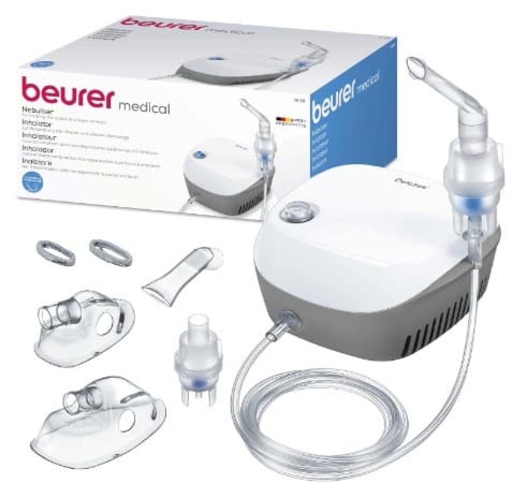 Beurer IH 18 Nebulizador - Tecnología de aire comprimido, inhalador para asma sin receta para adultos y niños