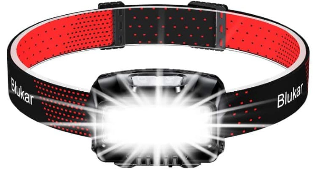 Blukar Linterna Frontal Recargable, 2000L Super Brillante Impermeable, Linterna Cabeza LED Con Sensor de Movimiento y Luces de Advertencia Rojas, 8 Modos Luz, Larga Duración - CHOLLOS AMAZON