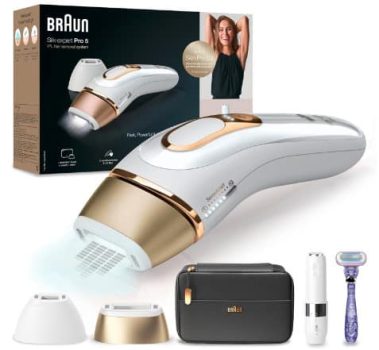 Braun Silk-expert Pro 5 PL5149 - Depiladora Luz Pulsada IPL, Cabezal de Precisión Ancho y Maquinilla de Afeitar Venus