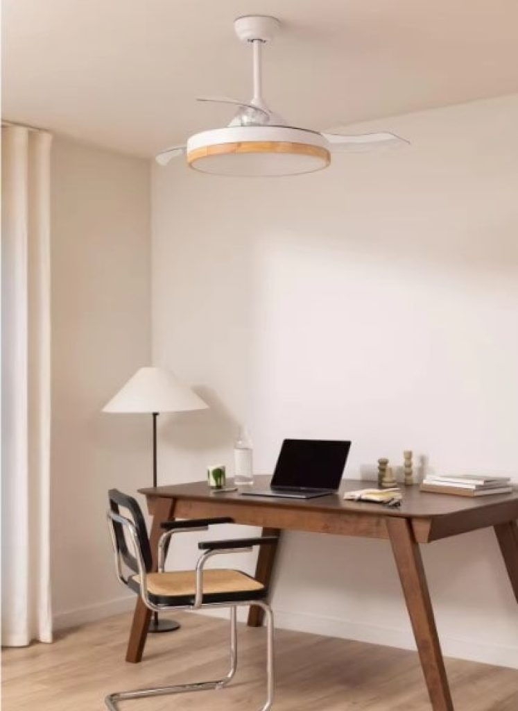 CREATE - Ventilador de Techo 40W Silencioso Ø108 cm - 6 velocidades, función verano / invierno de bajo consumo - Desplegable - WIND CLEAR - chollos miravia