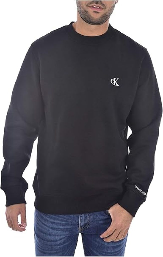 Calvin Klein J30J314536 - Sudadera negra sin capucha a precio de liquidación