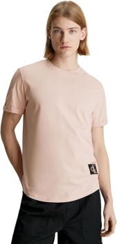 Calvin Klein Jeans Camiseta de Manga Corta para Hombre Badge Turn Up Sleeve Cuello Redondo