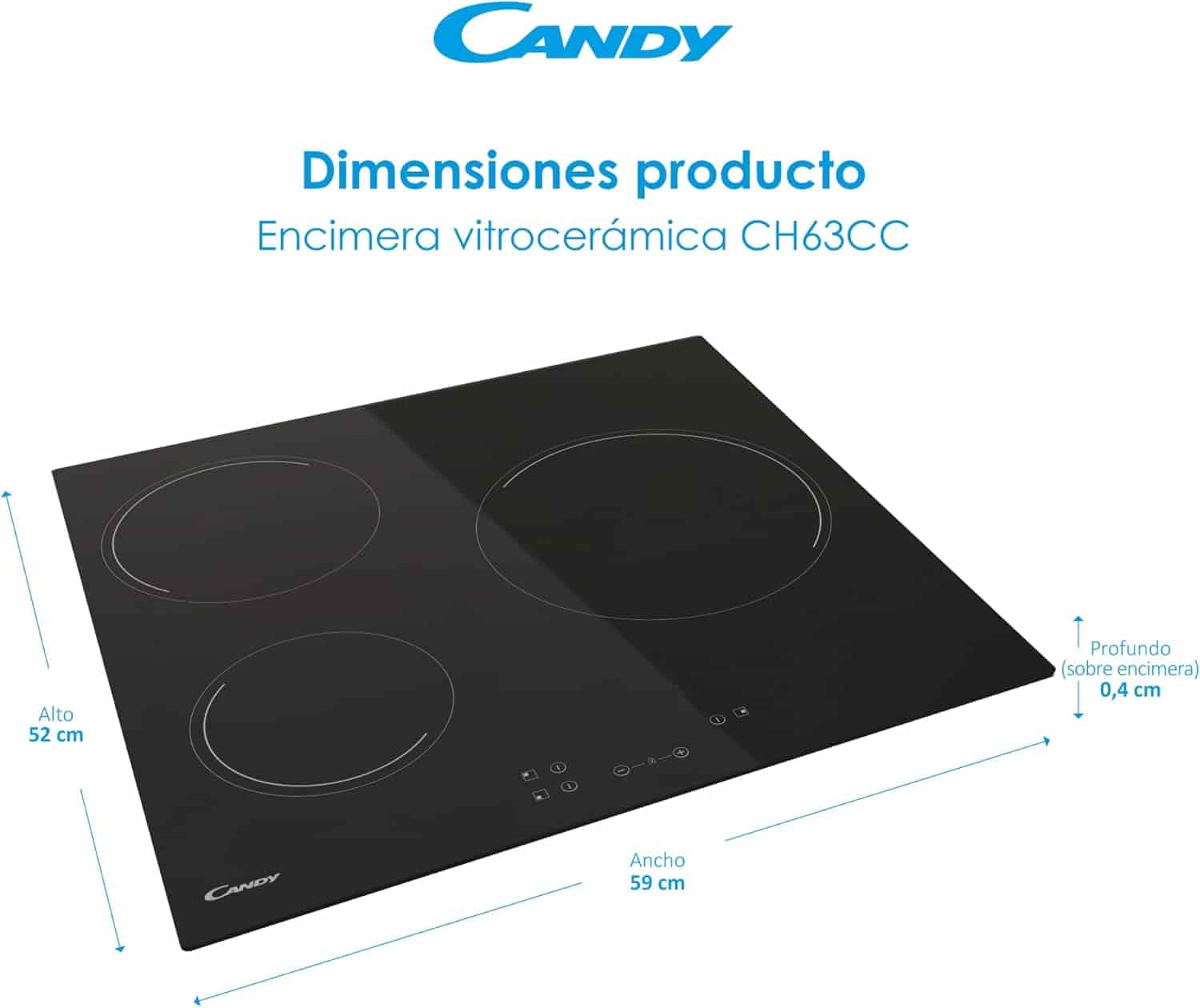 ENCIMERA VITROCERAMICA CH63CC CANDY : 136.66 ENCIMERA VITROCERAMICA CH63CC CANDY : 136.66