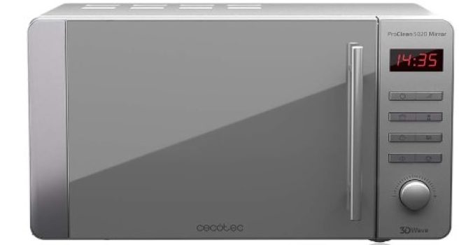 Cecotec Microondas ProClean 5020 Mirror. 700 W, Capacidad 20 L, Tecnología 3DWave, 8 programas chollo