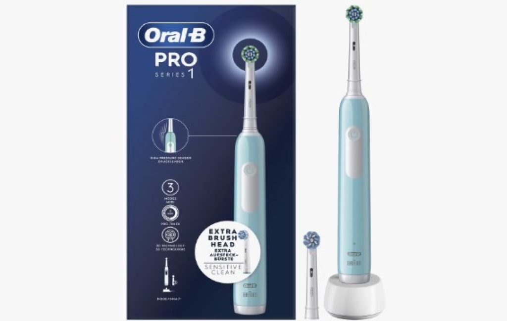 Cepillo eléctrico Oral-B Pro Series 1​, negro,rosa y azul, 2 cabezales