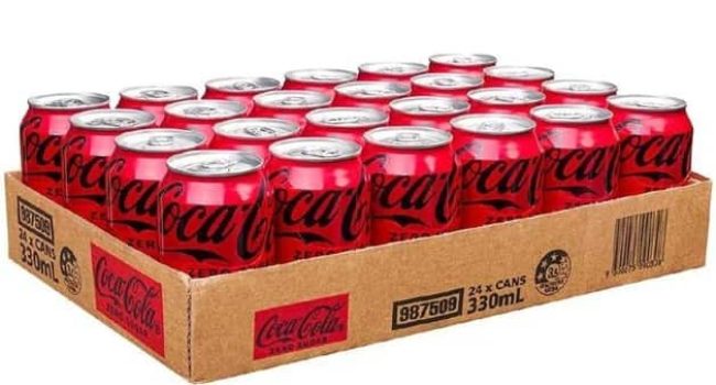 Cocacola Sabor cero zero 33cl Lata caja 24 (total 7.92L)