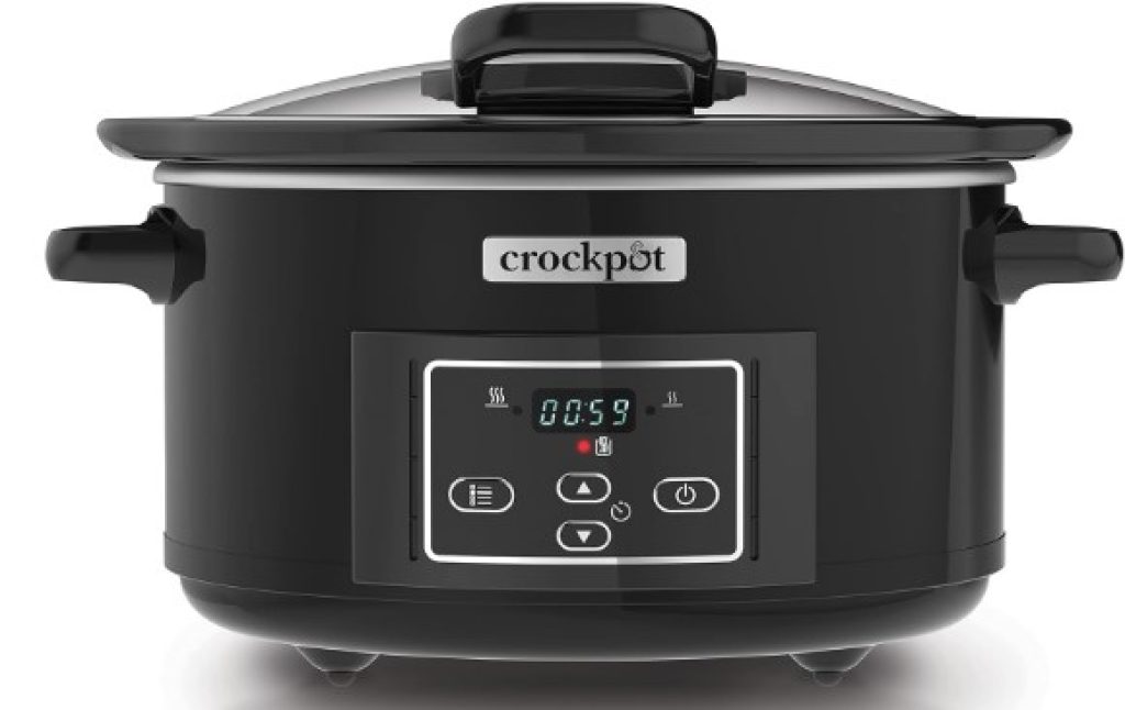 Crockpot Olla de cocción Lenta Digital | Para preparar todo tipo de recetas | 4,7 L | Acero Inoxidable, Negro [CSC052X]