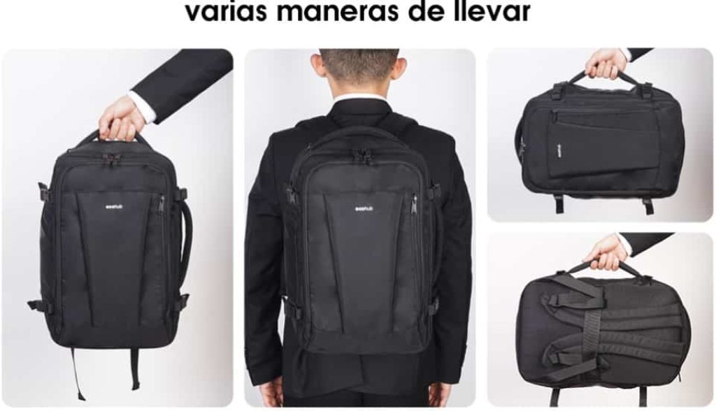 ECOHUB Mochila Viaje Cabina Avion 40x20x25 Ryanair 13 Compartimentos Mochila de Viaje Mochila Avion Mujer Maletas Debajo del Asiento Equipaje de Mano Mochila Avion Hombre 20L,Patentado(Azul verde)