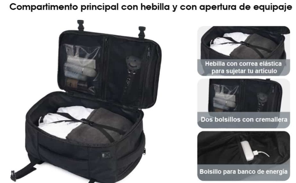 ECOHUB Mochila Viaje Cabina Avion 40x20x25 Ryanair 13 Compartimentos Mochila de Viaje Mochila Avion Mujer Maletas Debajo del Asiento Equipaje de Mano Mochila Avion Hombre 20L,Patentado(Azul verde)