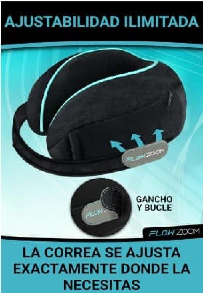 FLOWZOOM Dream Almohada Cervical Viaje | viscoelastica | Almohada para Avion lavabile y traspirabile | Cojin para Cuello
