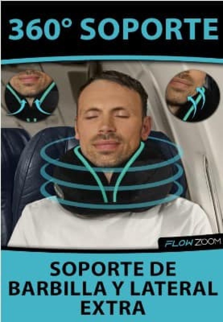 FLOWZOOM Dream Almohada Cervical Viaje | viscoelastica | Almohada para Avion lavabile y traspirabile | Cojin para Cuello