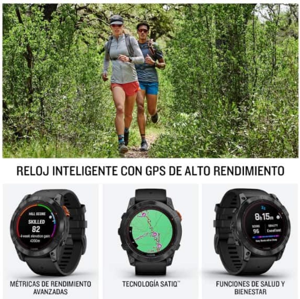Garmin fenix ​​7X Pro Solar - Reloj GPS Multideporte con Carga Solar, Pantalla táctil, Linterna LED, 37 días de batería