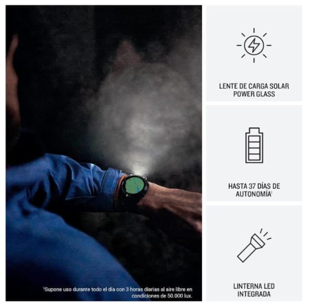 Garmin fenix ​​7X Pro Solar - Reloj GPS Multideporte con Carga Solar, Pantalla táctil, Linterna LED, 37 días de batería