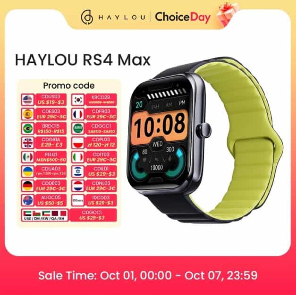 HAYLOU reloj inteligente - RS4 Max, 1,91 "pantalla HD, llamadas, 127 modos deportivos, 9 días autonomía - Reloj inteligente deportivo