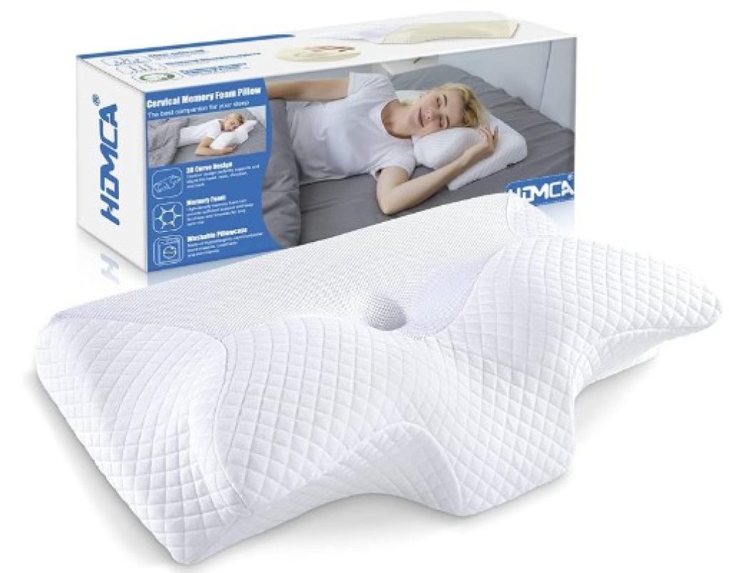 Almohada Cervical de Espuma Viscoelastica, Almohada Ortopedica para Soporte de Cuello, Almohadas Ergonómico para Dormir de Lado y Boca Arriba