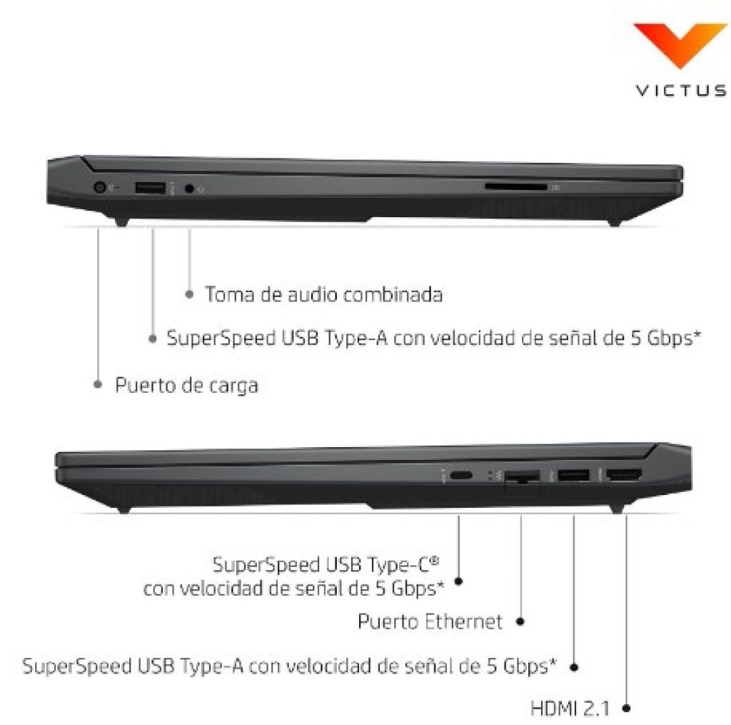 HP Victus 15-fb2006ns - Ordenador portátil Gaming de 15.6" FHD (AMD Ryzen 7 8845HS, 16GB RAM, 512GB SSD, NVIDIA GeForce RTX 4050, Sin Sistema Operativo)