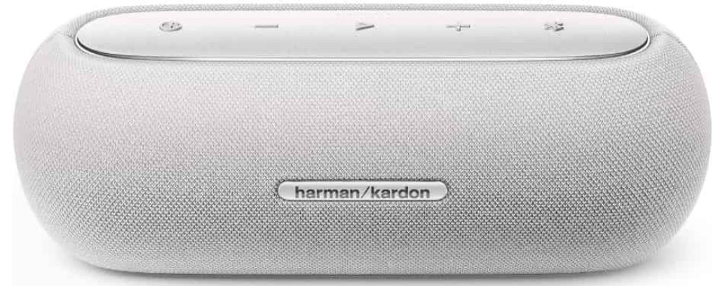 Harman Kardon Luna - Altavoz portátil, Resistente al Agua y al Polvo, con diseño Elegante, tecnología Bluetooth, Puerto USB y duración de batería de hasta 12 hrs, Gris