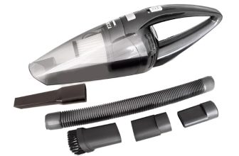 Jocca - Aspirador de Coche 12V Potente con Accesorios | Aspirador de Mano con Cable 3 Metros, 100w, Filtro HEPA, 5 Accesorios, 0'5 L de Depósito