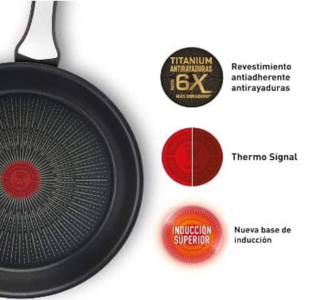 Juego 3 sartenes Tefal Unlimited On - 20/24/28 cm, revestimiento resistente, todo tipo de cocinas, sin PFOA - chollo