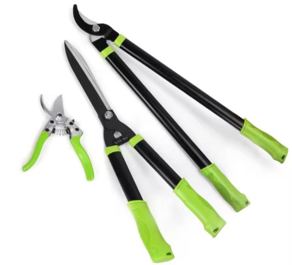 Juego de Herramientas de Jardín WORKPRO de Acero Inoxidable Set de Tijeras de Podar de Alta Ramura