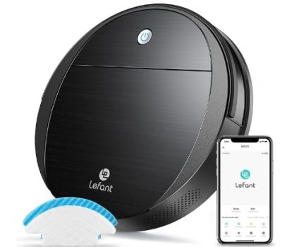 LEFANT Robot Aspirador, Robot Aspirador y Fregasuelos 2200Pa, Aspira, Barre y Mopa 3 en 1, Detecta obstaculos, Recarga automática, Alexa/App/WiFi, Ideal para pelos de Mascotas y Suelos Duros, M213