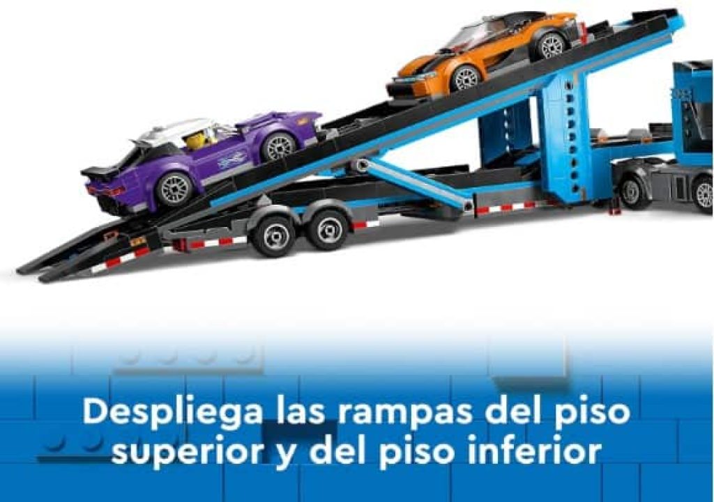 LEGO City Camión de Transporte con Deportivos y Remolque, Set con 4 Vehículos y Coches de Juguete - Juguetes para niños de 7 Años o más, 60408