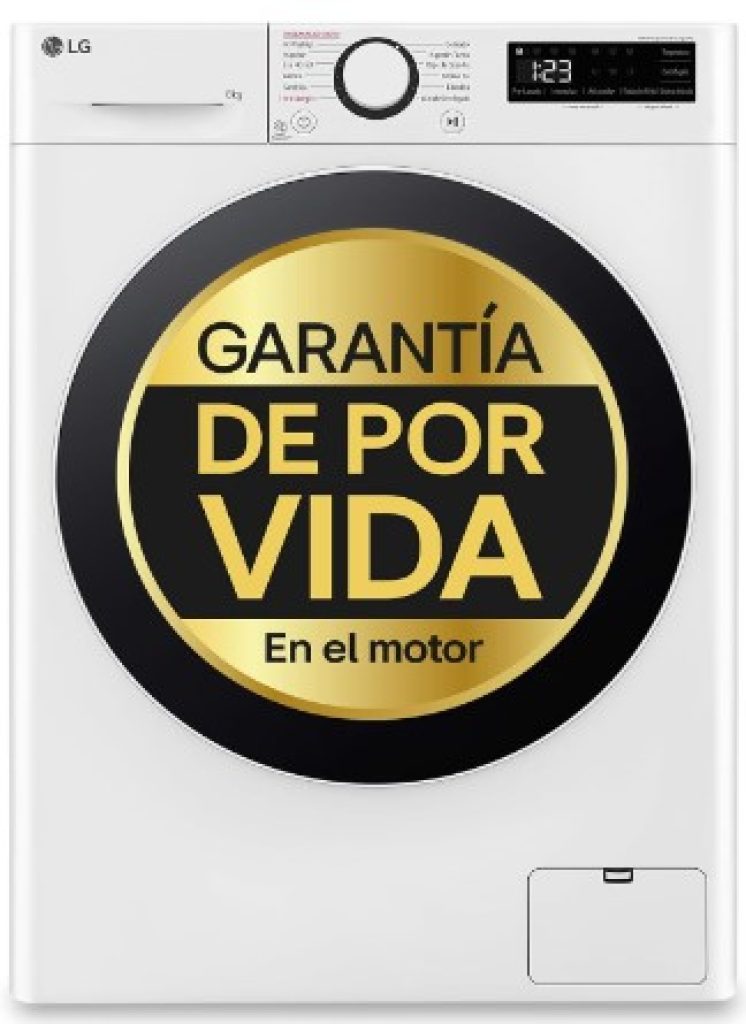LG F2WR5S08A0W - Lavadora LG 8kg,1200rpm, AI Direct Drive, Carga Frontal, Algodón Turbo, Vapor Steam, Clasificación A, Serie 500