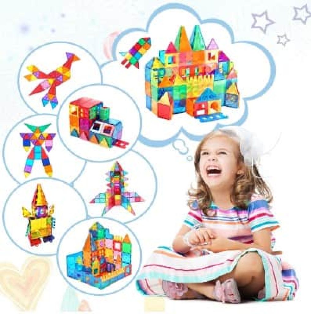 LeagoEra Bloques de Construcción Magnéticos 110 Piezas para Niños, 3D Juego Magnetico, Juguetes para Niños 3 Años o más