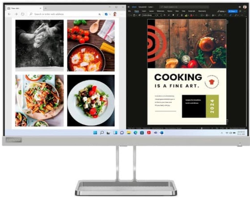 Lenovo L24i-40 - Monitor FHD 23.8" (IPS, 100Hz, Tiempo de Respuesta 4ms, 16:9, Montaje VESA 100 mm, Soporte de Inclinación)