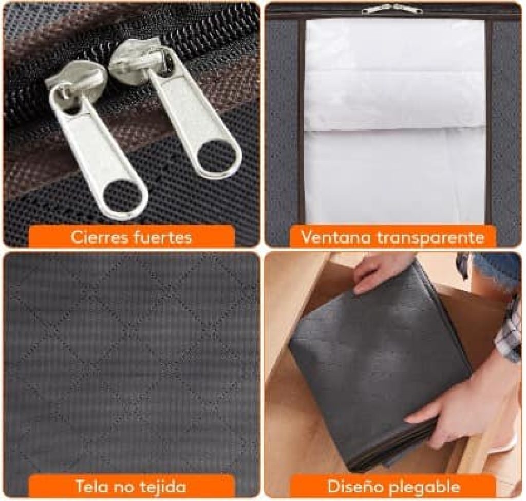 Lifewit 6 Piezas 90L Cajas Almacenaje, Organizador Armario Plegable, Bolsa Mudanza, Cajas Almacenaje Plastico para Guardar Ropa, Mantas, Edredones