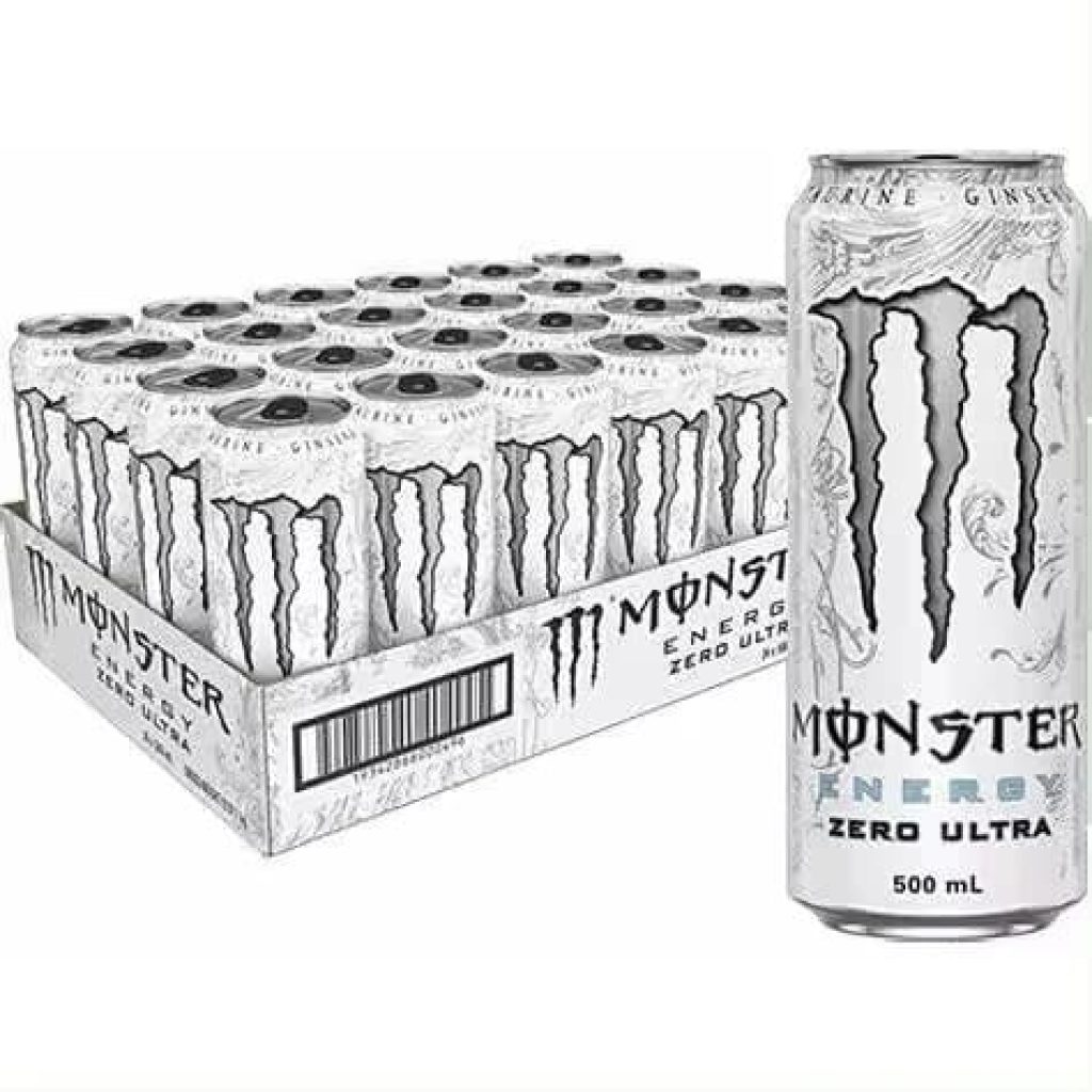 MONSTER ENERGY Ultra White - Bebida energética sin azúcar,Mango Loco Bebida energética,Original Bebida energética lata Pack de 24*500 ml