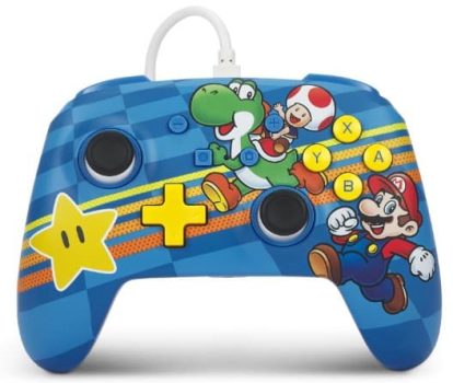 Mando con cable mejorado PowerA para Nintendo Switch - Mushroom Kingdom Friends