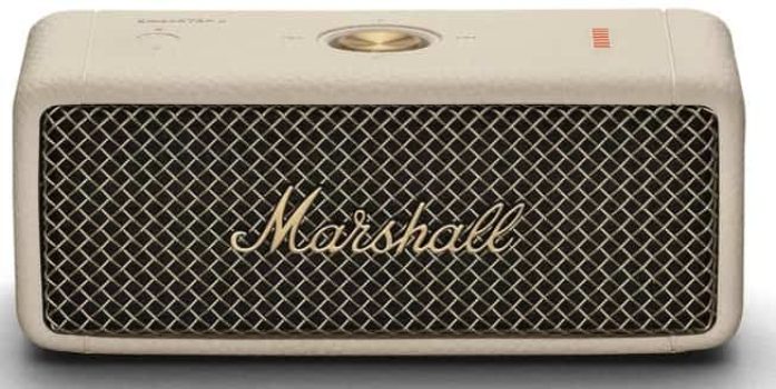Marshall Emberton II Altavoces Bluetooth portátiles, inalámbricos, Emparejables, IP67 Resistentes al Polvo y al Agua, más de 30 Horas de Tiempo de reproducción, Crema